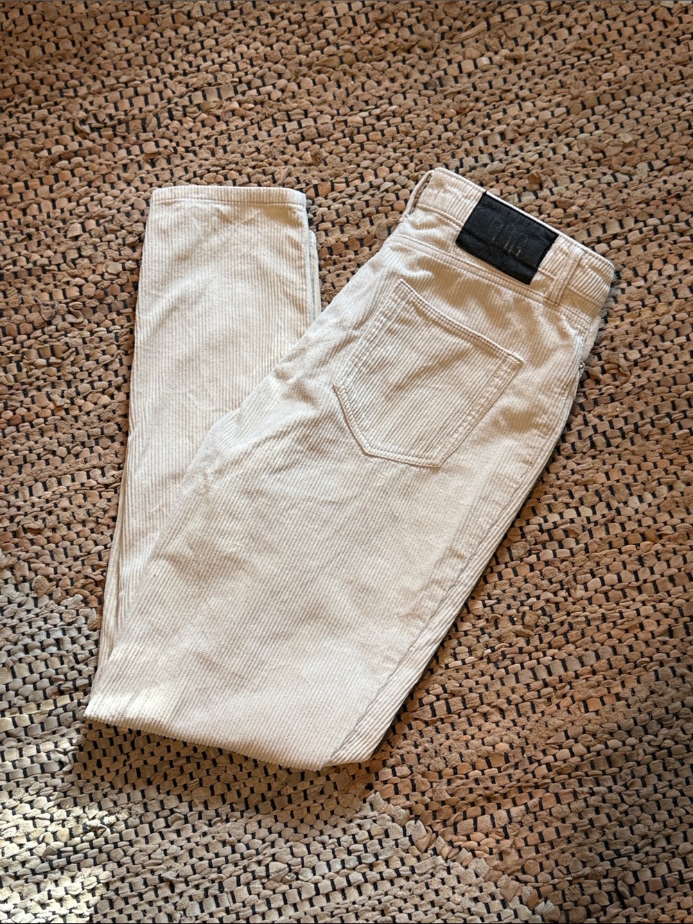 BDG Cream Corduroy Pants Ivory High Rise Straight Leg Jeans